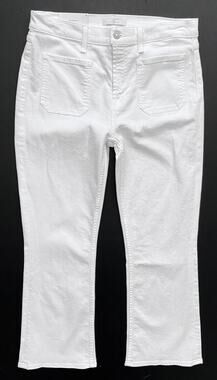 7 Seven for All Mankind Nwt White High Waist Slim Kick Cropped Jeans 32